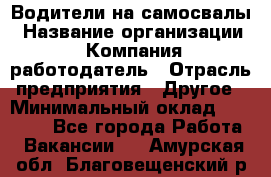 Водители на самосвалы › Название организации ­ Компания-работодатель › Отрасль предприятия ­ Другое › Минимальный оклад ­ 45 000 - Все города Работа » Вакансии   . Амурская обл.,Благовещенский р-н